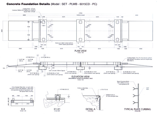 layout of Concrete Deck Pitless Weighbridge System